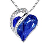Heart-shaped purple crystal necklace pendant with zircon embellishment, perfect for women, Valentine's Day gifts