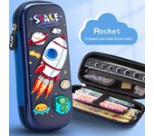 Mermaid 3D Mermaid Pencil Case Rocket Astronaut 3D Space Pen Case Zippered Waterproof 3D Astronaut Pencil Box Office Supplies