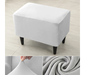 Funda de taburete otomano de terciopelo suave, funda elástica rectangular para reposapiés, funda protectora antideslizante extraíble para sofá, sillón y reposapiés