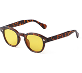 Gafas de sol redondas para hombre y mujer, lentes de sol cuadradas con remaches, color amarillo y azul, diseño Retro de marca, a la moda, UV400, 2024
