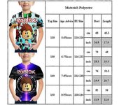 5-9 Years Kids Short Sleeve Roblox Printed T-Shirts TopsY BSSM