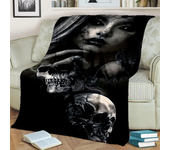 Gothic Horror Skull Ghost Cartoon  Blanket,Soft Throw Blanket for Home Bedroom Bed Sofa Picnic Travel Office Cover Blanket Kids
