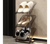 Multi-layer Shoe Shelf Organizer Space Saving Stackable Shoe Storage Rack Transparent Detachable Skinny Shoe Stand Entry Door