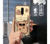 Dirt-resistant Cute Phone Case For OnePlus 7/1+7 Back Cover Full wrap TPU Card slot Cartoon protective Soft case Durable