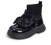 Botas calcetín para niñas,Botines con cordones antideslizantes,Moda brillante,Zapatos escolares casuales,Botas de princesa
