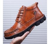 Botas De Otoño E Invierno Para Hombre, Botas Cortas De Cuero Genuino De Talla Grande Para Hombre, Zapatos Británicos De Talla Gr