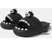 Panda black white Shark Cloud Slides,Cute Cartoon Shark Slippers Indoor Outdoor Slippers for Women Men,Soft and non-slip