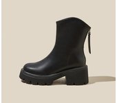 Botas Medianas De Mujer, Botas Chelsea Con Plataforma De Cuero, Botas Cortas