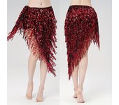 1pc Falda de cadera de danza del vientre con lentejuelas y borlas, disfraz de danza oriental, cinturón de shimmy con flecos