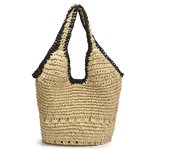 Straw Woven Bag, Single Shoulder Woven Bag, Women's Forest Handmade Woven Bag, Casual Versatile, Large Capacity Lazy Beach Bag