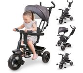 Triciclo evolutivo, 3 en 1, Lulu, 18 Meses a 5 años, Bicicleta para niños, Asiento Giratorio 360º, Manillar y Capota, Arnés de Seguridad, Cesta Timbre, Carrito