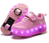 Rollers Skate Shoes For Boy Girls Led Usb Charging Roller Shoes Glowing Light Up Luminous Sneakers With Wheels Shoes