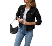 Chaquetas vaqueras para mujer, moda informal femenina, manga larga, solapa, botón sólido, bolsillo en el pecho, chaqueta vaquera ajustada, abrigo de Otoño Invierno
