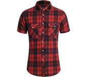 Plus Size Classic Checkered Men's Shirt Short Sleeve Summer Double Pocket Plaid Striped Male Business Regular Fit Casual Shirts