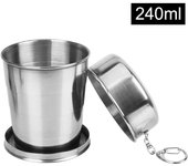 Portable Retractable Telescc Collapsible Cups For Outdoor Travel With Keychain Stainless Steel Folding Water Drinking Cup