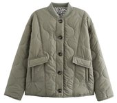 Chaqueta de algodón de retales de un solo pecho con estampado de leopardo para mujer de invierno chaqueta casual retro de moda