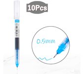 10 Colors Straight liquid Gel Pen Quick-drying Large-capacity Colorful Gel Pens 0.5mm Rollerball Pens School office Stationery