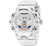 SMAEL Digital and Quartz Movement Men Sport Watches LED Light Multifunction Chrono Date Waterproof Analog Electronic Wristwatch
