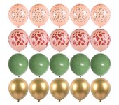 20Pcs Jungle Animal Theme Retro Green Gold White Latex Balloons Wedding Baby Shower Birthday Party Decoration Supplies
