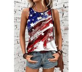 Rock Hip Hop Print Women's Tank Top Summer Street Fashion Women's Crew Neck Tank Top Everyday Casual Women's Sleeveless T-shirt