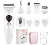 Electric Razor for Women, Hair Trimmer for Bikini Legs Womens Shaving Eyebrow Lips Body Face Beard Mustache Nose Arm Armpit Facial Hair Removal for Women's Shaver 5 in 1 Kit, Type-C Charging Port