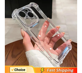 Funda de teléfono transparente de silicona a prueba de golpes para iPhone 13, 11, 12, 14 Pro Max, Mini funda trasera con protección de lente para iPhone 15 16 PRO XS X XR