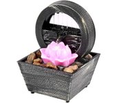 Tabletop Fountain Circulating LED Ring Lights r Water Ornaments Meditation Fortune Craft for Home Office