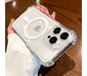 Funda Transparente Magsafe de Lujo Carga Inalámbrica A Prueba de Golpes Magnéticos