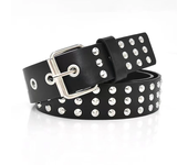 Rivet Hollow Bullet Decoration Belt Man's Goth Rock Fashion Ladies Leather Studded Gift Wild Adjustable Women Punk Black Belt