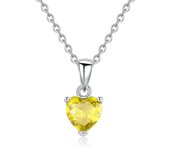 Eudora 925 Sterling Silver Birthstone Heart Zircon Necklace March Sept Dec Colorful Zircon Pendant Simple Jewelry For Women Gift