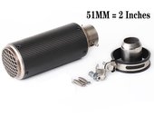 51mm/60mm/63mm Universal Motorcycle Exhaust Muffler Tailpipe SC project Canister Tail Pipe Stainless Carbon fiber 2Inches