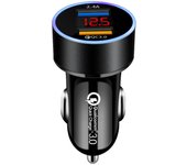 Cargador de carga rápida para automóvil Cargador de pantalla de anillo de metal de 120 W