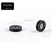 Fitness Equipment Parts Pulley Wheel Cable Machine Part Light Weight Nylon Bearing Good Wear Resistance Black Nylon Pulley