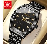 Olevs Men 's Watch Top Brand tonneau Watch impermeable acero inoxidable luminoso mano hombre cita semana nuevo reloj original