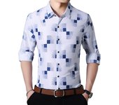 Men's Checkered Shirts, Long Sleeve Shirt With Buttons, Casual, Social, Business, Office, Large Size 7Xl