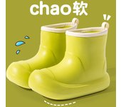 Botas de lluvia nuevo desgaste exterior de suela gruesa de alta parte superior de la moda padre-hijo antideslizante impermeable zapatos de lluvia Internet celebridad al aire libre cuatro estaciones zapatos de goma