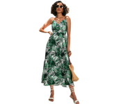 Vestidos de mujer, estampados de verano, vestidos lenceros midi ceñidos a cintura