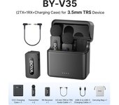 BOYA BY-V3 Wireless Lavalier Lapel Mirophone Noise-cancelling Rechargeable Mic for iPhone Android Camera Live Streaming Vlogging