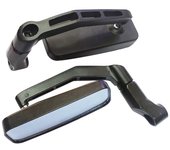 Universal 8mm 10mm Motorcycle Handle Bar End Rear Side View Mirrors Aluminum Rectangle Blind Spot Blue Rearview Side Mirror