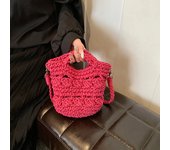 New Summer Weaving Beach Bag Solid Color Korean Style Crochet Shoulder Bag Knitting Vacation Women's Handbags Travel