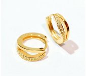 Pendientes de aro pequeños de plata de ley 925 para mujer, aros con bisagras huggie de doble línea creados con cristales austriacos con circonita cúbica