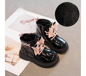 Niñas Invierno Nuevos Niños Terciopelo Botas Cortas Botas De Cuero Niñas Cálidas Botas De Algodón