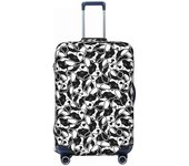 Custom French Bulldog Travel Lage Elastic Frenchie Dog Lover Suitcase Cover Protector Fit 18-32 Inch