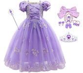 Girl Cosplay Princess Aurora Rapunzel Dress Up Kids Christmas Halloween Tulle Fancy Costume for Children Girls Birthday