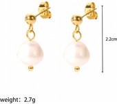 Internet Celebrity Same Style Ins Style Anti-allergic Earbuds Personalized Fashion Earrings 18k Gold Stainless Steel Earrings Wo