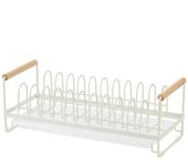 Rust-proof Japanese-Style Dish Rack Iron Wooden Handle Draining Rack Portable Tableware Simple Drain Rack Bowl and Chopsticks