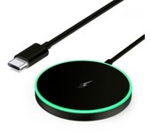Magnetic Wireless Charger 15W Mag Safe Charger-Fast Charging Pad Compatible with iPhone16/15/14/13/12 Series & Airpods 2 3 Pro-LED Mag-Safe Pad with Dual Charging Ports Original Replacement（Black）