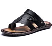 Men's leather sandals, indoor and outdoor sports flip flops, beach walks