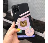 For Samsung Galaxy A12 Back Case Sunflower Daisy Lovely Bear Pretty Girl Painting Fundas For Samsung A12 A125F Soft Sikilly Capa