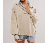 Women's High Quality Flashlight Sleeve Embellishment, Opening Flap and Loose Hooded Sweatshirt